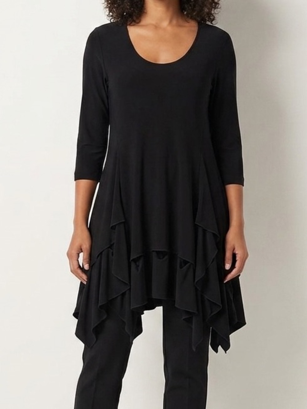 Sympli Handkerchief Hem Tunic Top Laggenlook whimsigoth dark academia witch